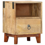 Bedside Cabinet 40X30X52 Cm Solid Rough Mango Wood