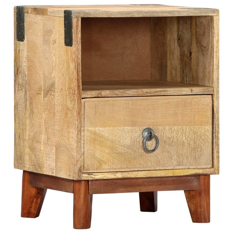 Bedside Cabinet 40X30X52 Cm Solid Rough Mango Wood