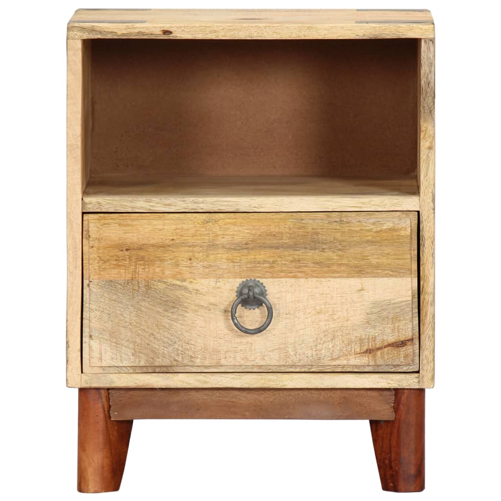 Bedside Cabinet 40X30X52 Cm Solid Rough Mango Wood