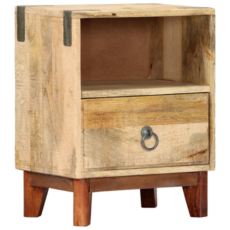 Bedside Cabinet 40X30X52 Cm Solid Rough Mango Wood