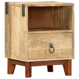 Bedside Cabinet 40X30X52 Cm Solid Rough Mango Wood