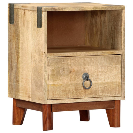 Bedside Cabinet 40X30X52 Cm Solid Rough Mango Wood