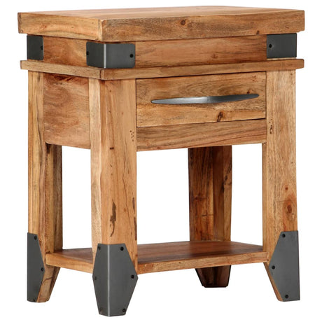 Bedside Cabinet Solid Acacia Wood