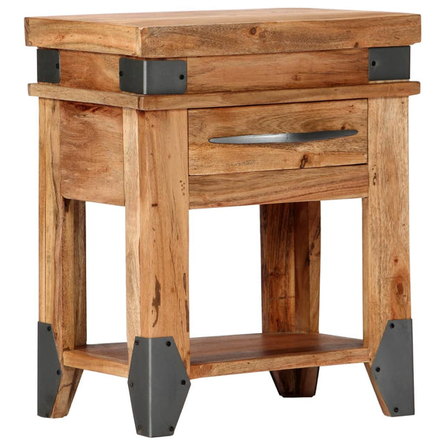 Bedside Cabinet Solid Acacia Wood