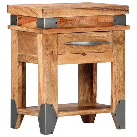 Bedside Cabinet Solid Acacia Wood