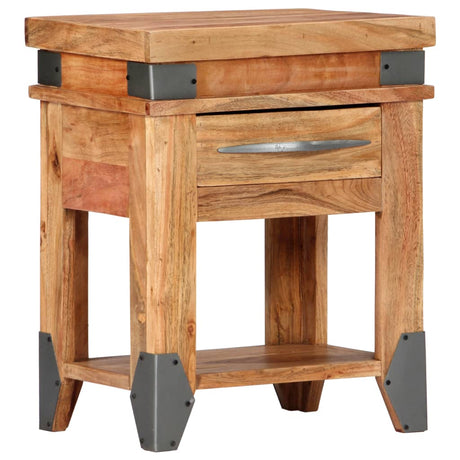 Bedside Cabinet Solid Acacia Wood