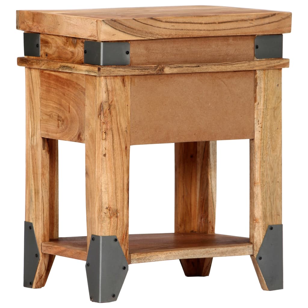 Bedside Cabinet Solid Acacia Wood
