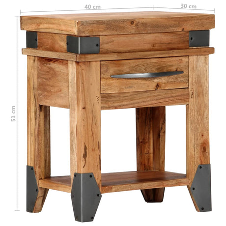 Bedside Cabinet Solid Acacia Wood
