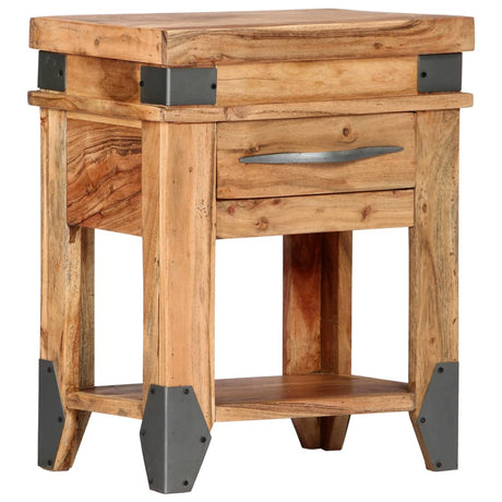 Bedside Cabinet Solid Acacia Wood