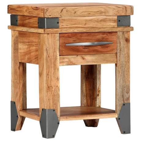 Bedside Cabinet Solid Acacia Wood