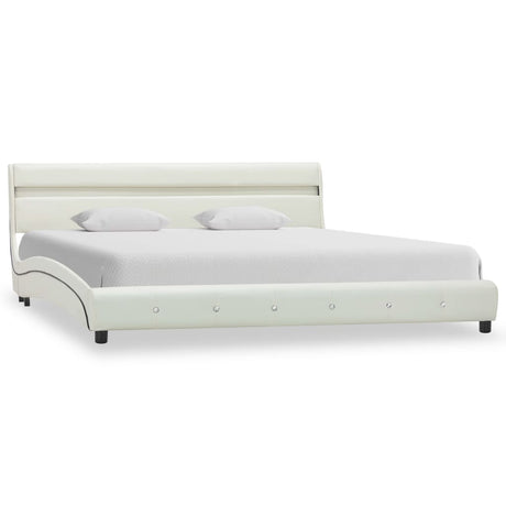 Bed Frame With Led Without Mattress Faux Leather 150X200Cm