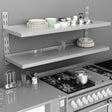 2-Tier Floating Wall Shelves 2 Pcs Stainless Steel