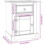 Bedside Cabinet Mexican Pine Corona Range 53X39X67 Cm