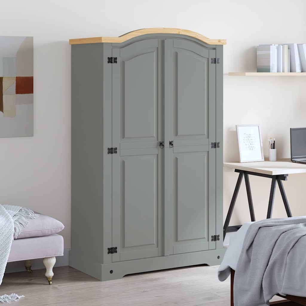 Wardrobe Mexican Pine Corona Range 2 Doors Grey