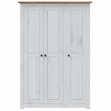3-Door Wardrobe White 118x50x171.5 cm Pine Panama Range