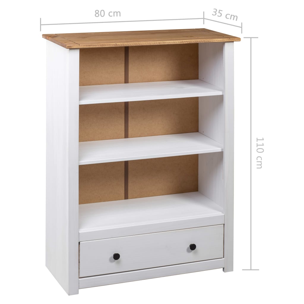 Bookcase 80X35X110 Cm Solid Pine Wood Panama Range
