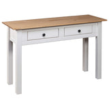 Console Table White 110x40x72 cm Solid Pine Wood Panama Range