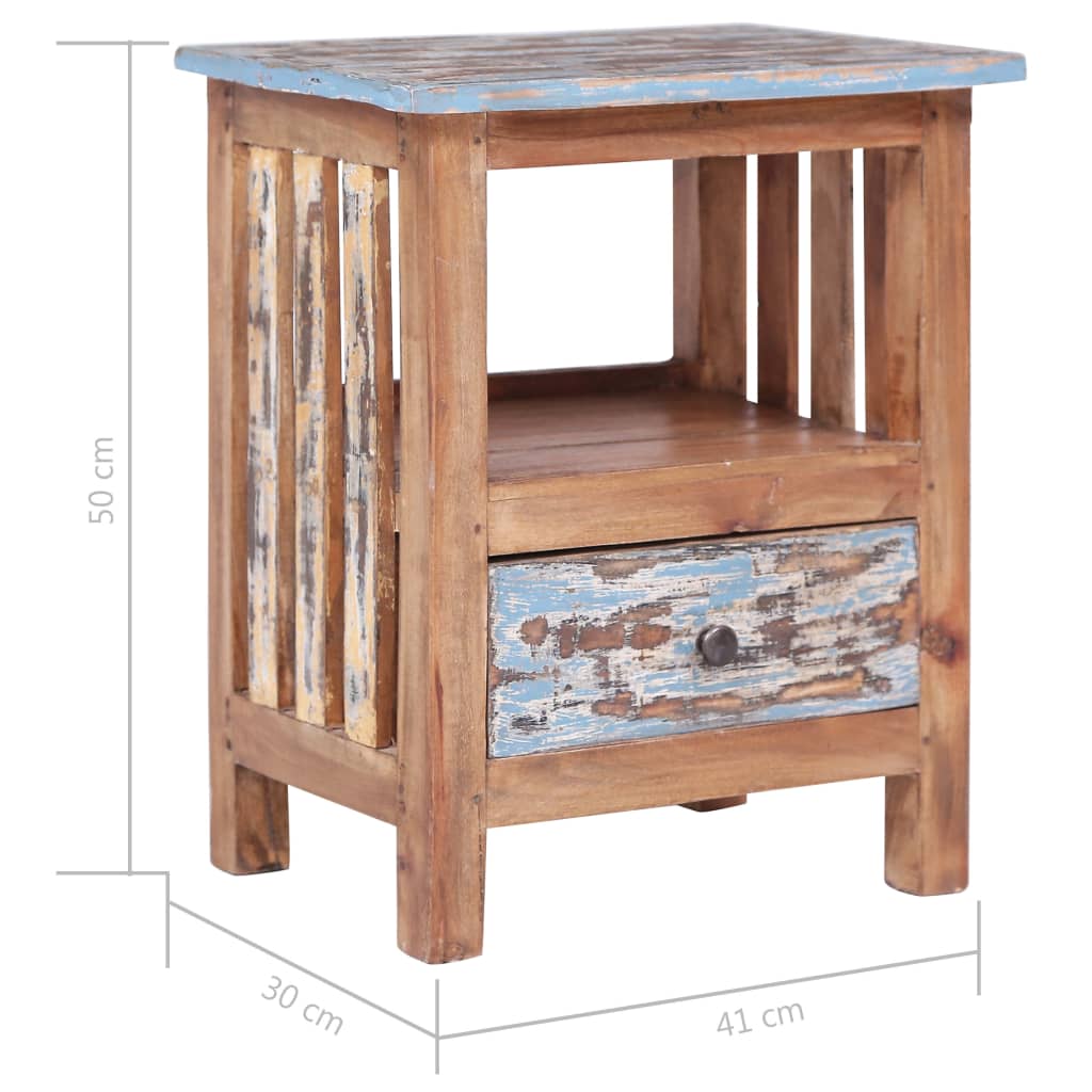 Bedside Cabinet 41X30X50 Cm Solid Mahogany Wood
