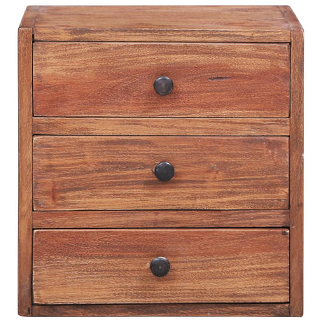 Bedside Cabinet With 3 Drawers 35X25X35 Cm Solid Mahogany Wood
