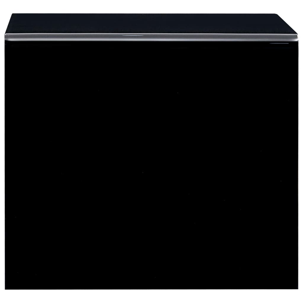 Coffee Table Black 50X50X45 Cm Tempered Glass