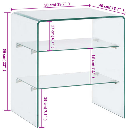 Coffee Table 50X40X56 Cm Tempered Glass