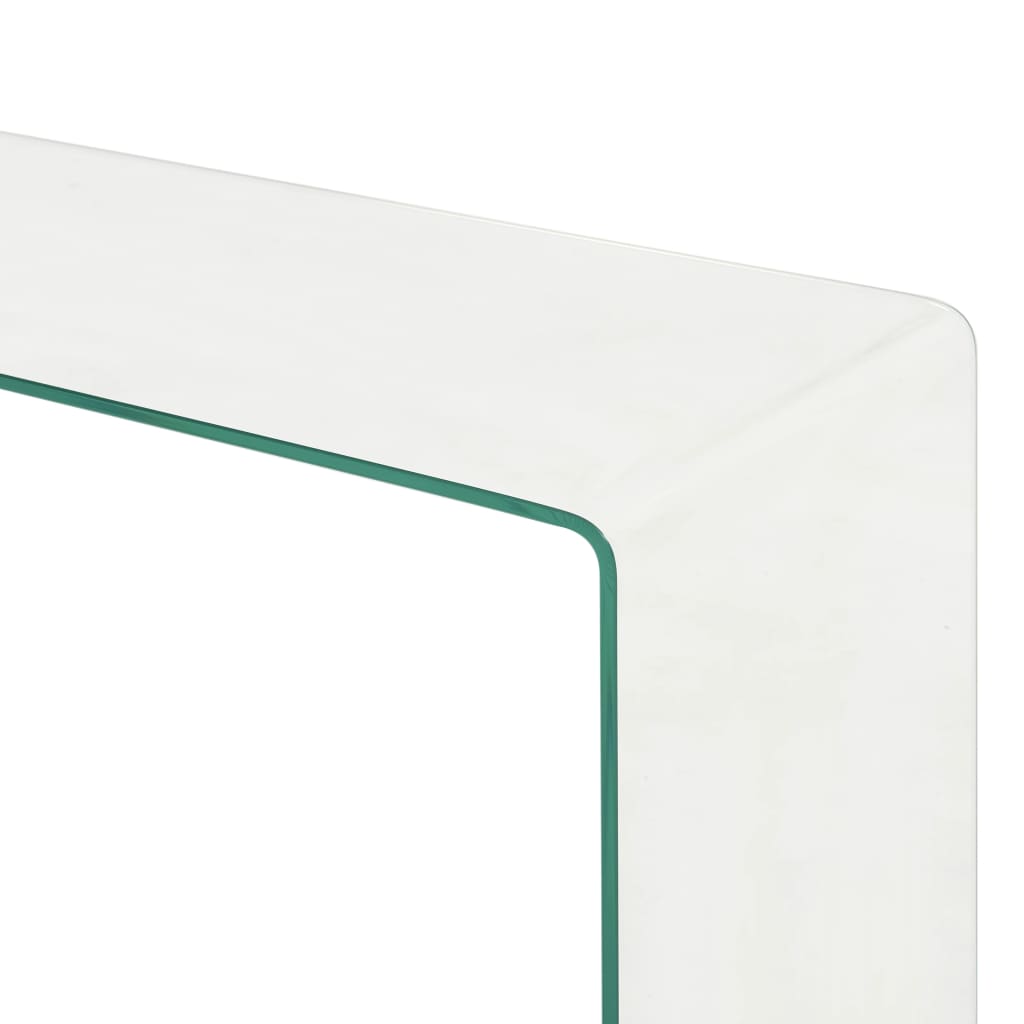 2 Piece Coffee Table Set 90X30X20/110X30X40 Cm Tempered Glass