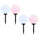 Outdoor Solar Lamps 2 Pcs Led Spherical Rgb