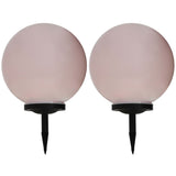 Outdoor Solar Lamps 2 Pcs Led Spherical Rgb