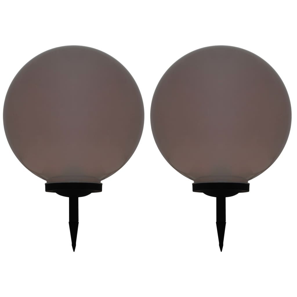 Outdoor Solar Lamps 2 Pcs Led Spherical Rgb