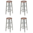 Bar Stools 4 Pcs Silver And Brown Mdf