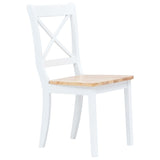 Dining Chairs 6 Pcs White And Light Wood Solid Rubber Wood