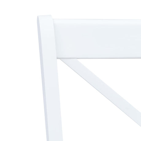 Dining Chairs 6 Pcs White And Light Wood Solid Rubber Wood