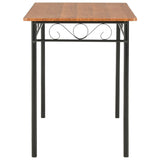 5 Piece Dining Set Mdf And Steel Brown