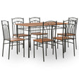 5 Piece Dining Set Mdf And Steel Brown