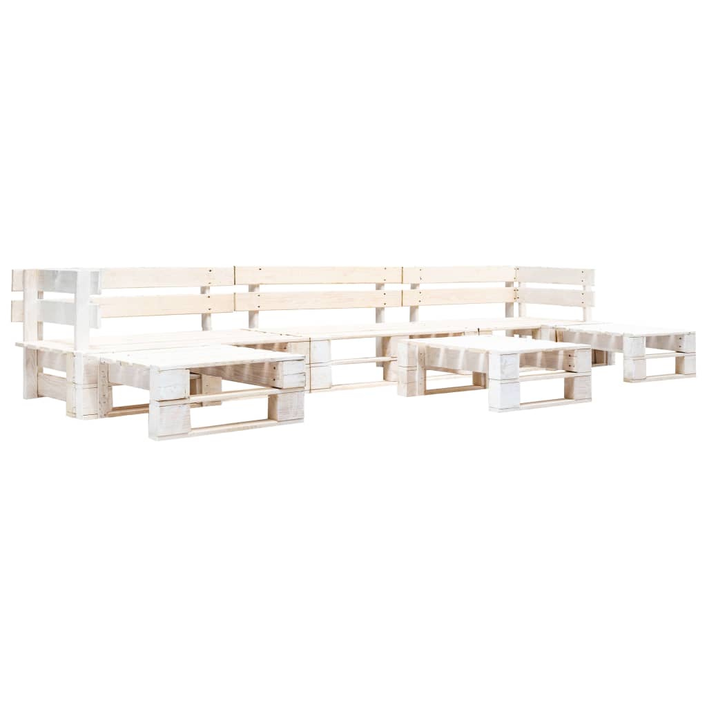 6 Piece Garden Pallet Lounge Set Natural Wood