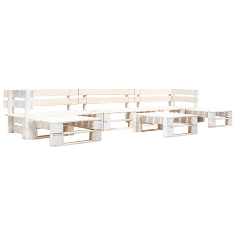 6 Piece Garden Pallet Lounge Set Natural Wood