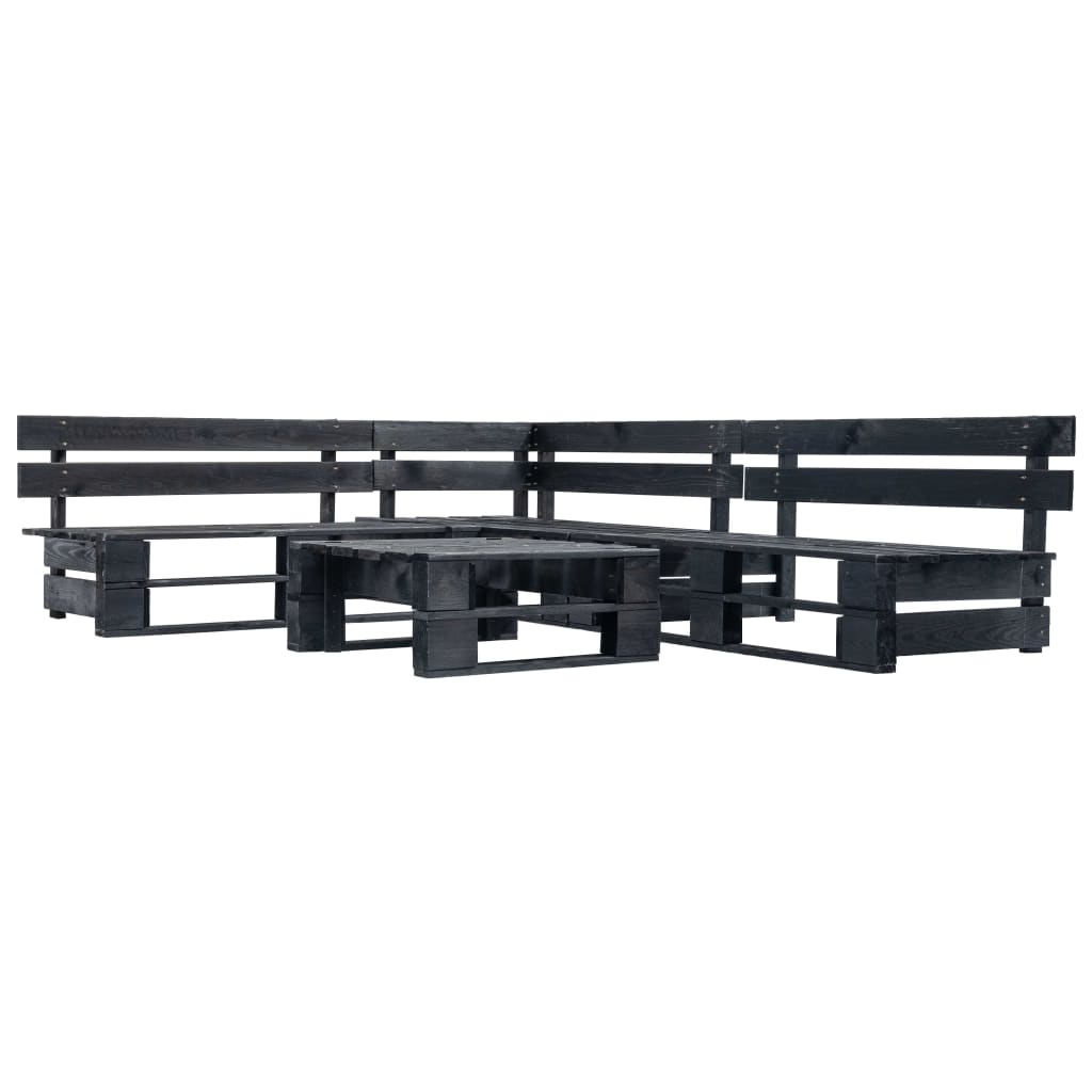 4 Piece Garden Pallet Lounge Set Natural Wood