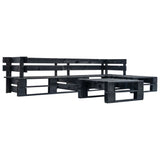 4 Piece Garden Pallets Lounge Set Wood