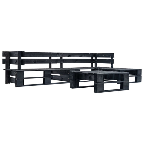 4 Piece Garden Pallets Lounge Set Wood