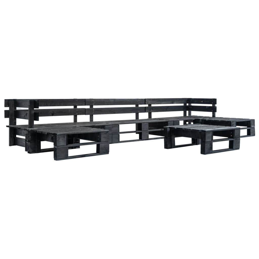 6 Piece Garden Pallet Lounge Set Natural Wood