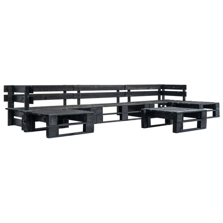 6 Piece Garden Pallet Lounge Set Natural Wood
