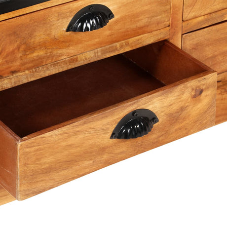 4-Tier Bookcase With 6 Drawers 122X36X181 Cm Solid Mango Wood