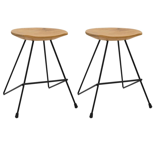 Stools 2 Pcs Solid Teak Wood