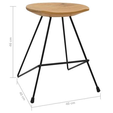 Stools 2 Pcs Solid Teak Wood
