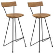 Bar Stools 2 Pcs Solid Teak Wood