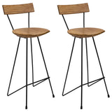 Bar Stools 2 Pcs Solid Teak Wood