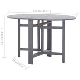 Garden Table Grey 120X70X74 Cm Solid Acacia Wood