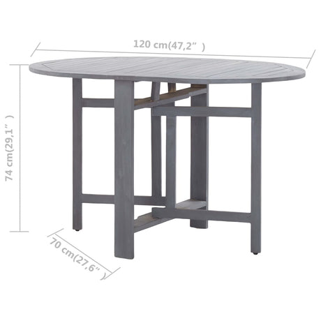 Garden Table Grey 120X70X74 Cm Solid Acacia Wood