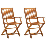 Folding Outdoor Chairs 2 Pcs Solid Acacia Wood