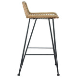 Bar Chairs 2 Pcs Natural Rattan